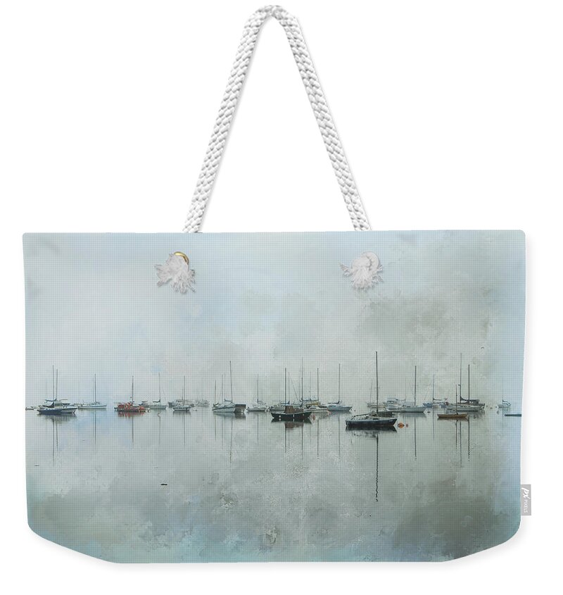 Sailboats Weekender Tote Bag featuring the photograph In the Misty Morning by Marilyn Wilson