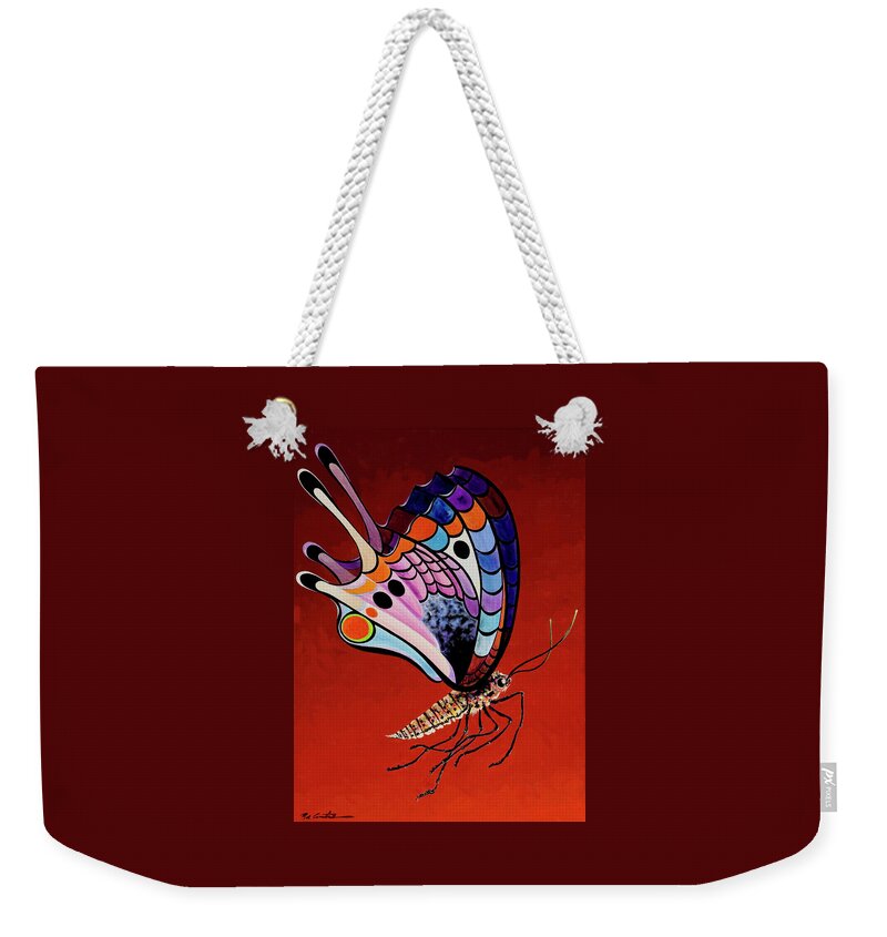 Fauvism Weekender Tote Bag featuring the painting Mariposa Mamba by Bob Coonts