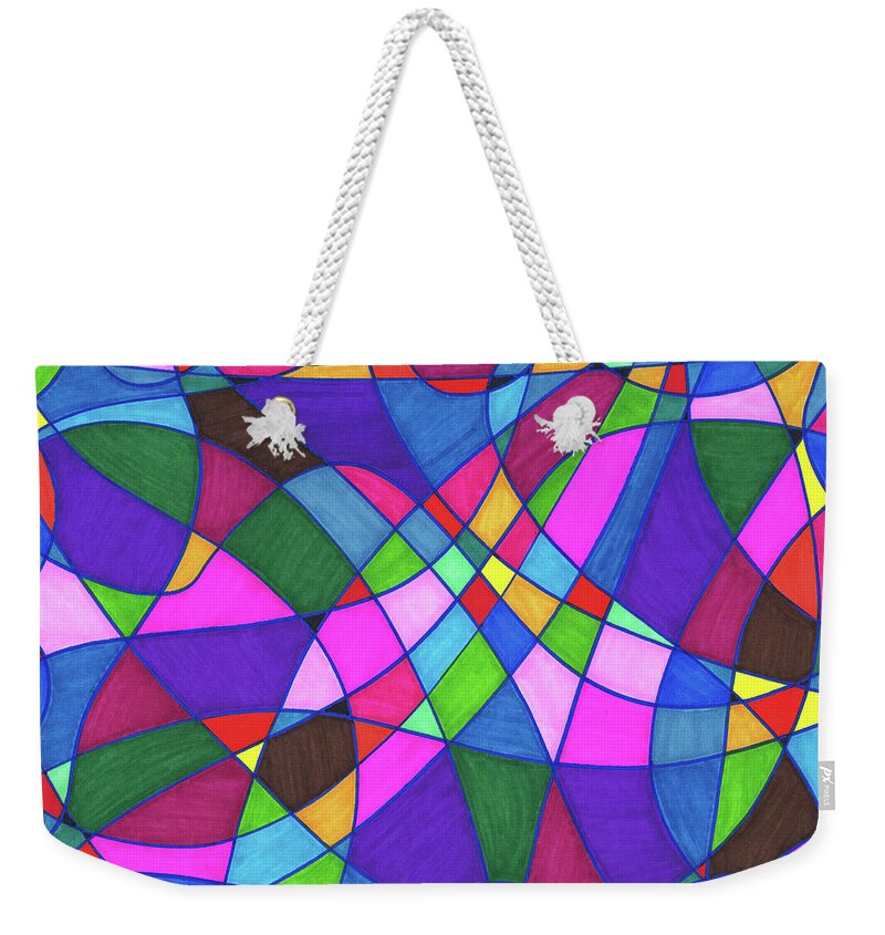 Abstract Weekender Tote Bag featuring the drawing Marker Mosaic by Lara Morrison