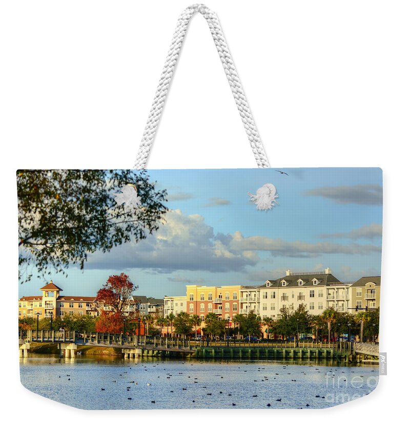 Scenic Weekender Tote Bag featuring the photograph Market Common Myrtle Beach by Kathy Baccari