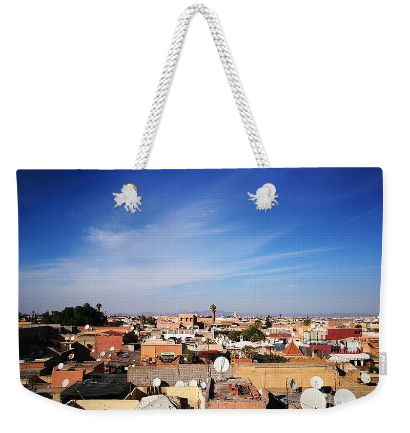 Landscape Weekender Tote Bag featuring the photograph Marrakech at your feet by Jarek Filipowicz