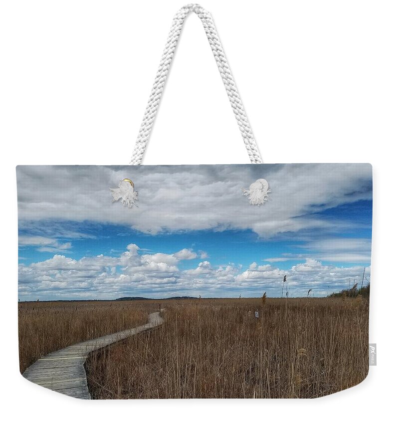 Marsh Weekender Tote Bag featuring the photograph Marsh Walk 3 by Mary Capriole