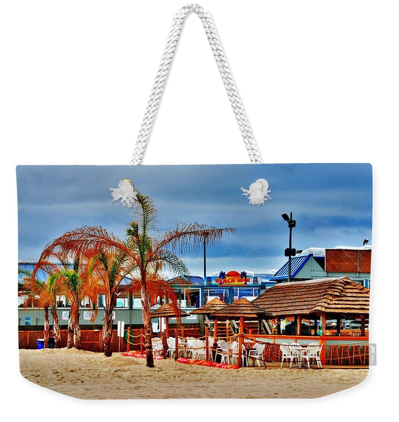 Jersey Shore Weekender Tote Bag featuring the photograph Martells On The Beach - Jersey Shore by Angie Tirado