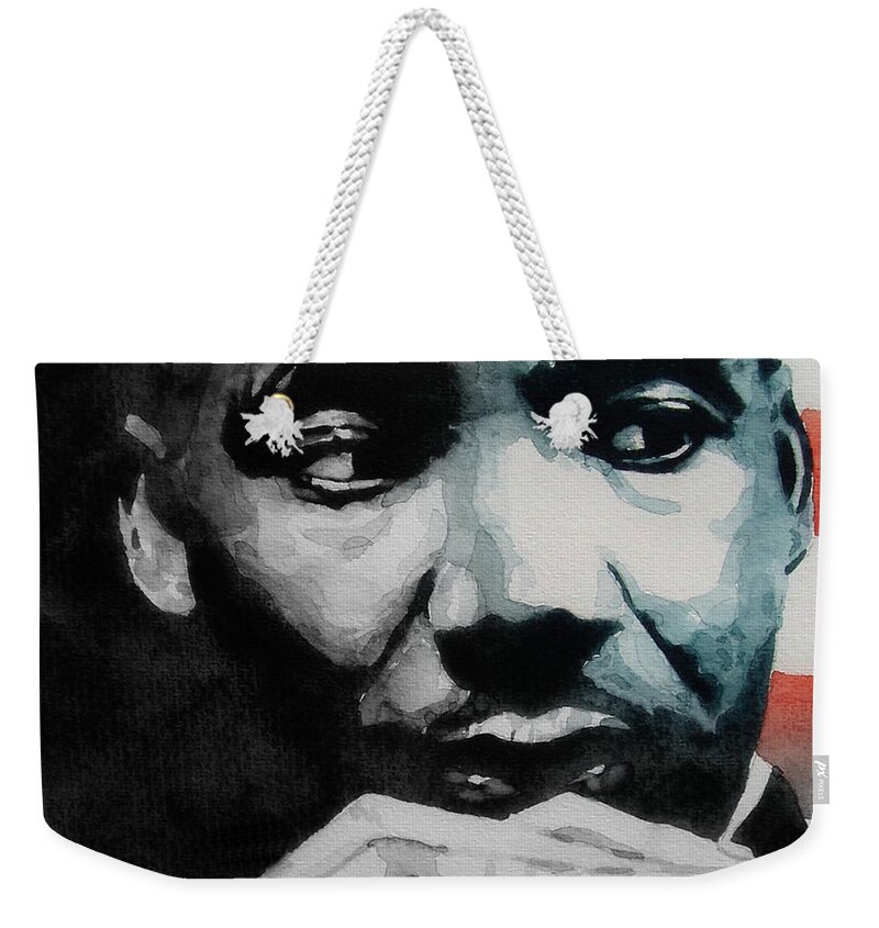 Mlk Weekender Tote Bag featuring the painting Martin Luther King Jr- I Have A Dream by Paul Lovering