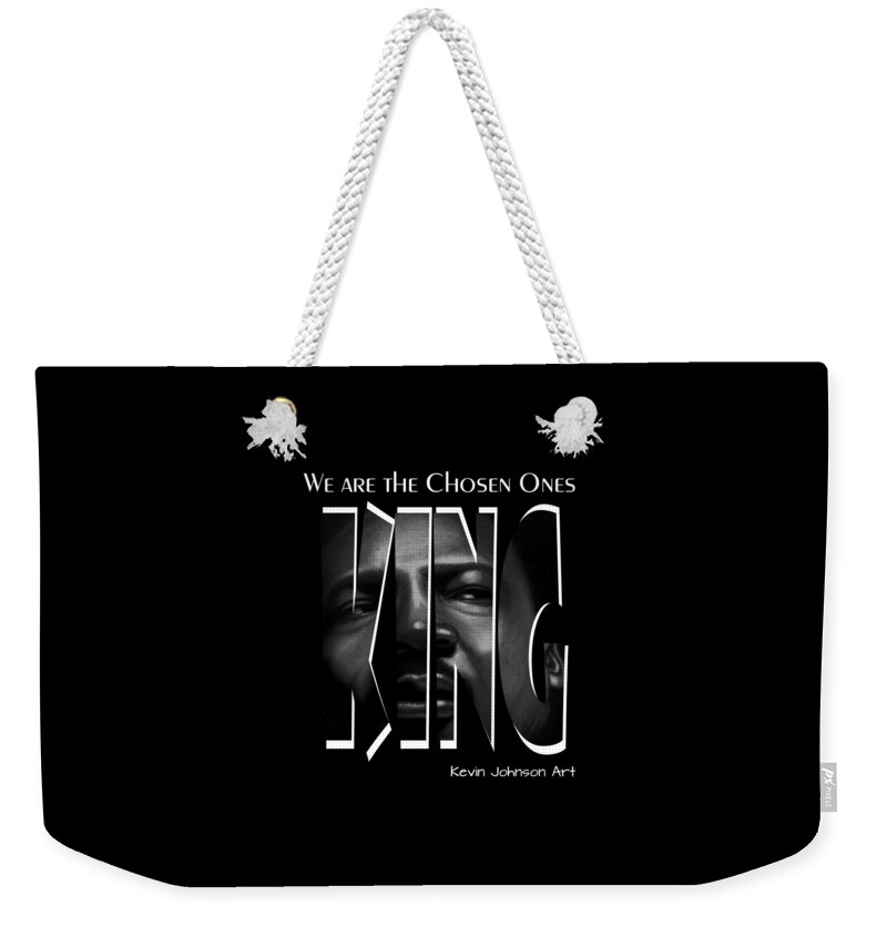 Martin Luther King Jr Weekender Tote Bag featuring the drawing Martin Luther King Jr. - The Chosen Ones Collection by Kevin Johnson Art