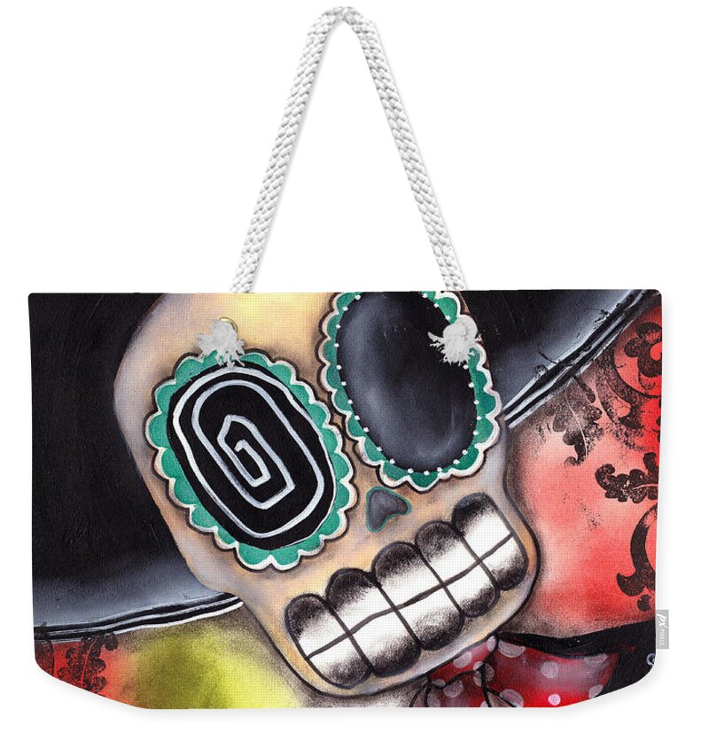 Mariachi Weekender Tote Bag featuring the painting Martin Mariachi by Abril Andrade