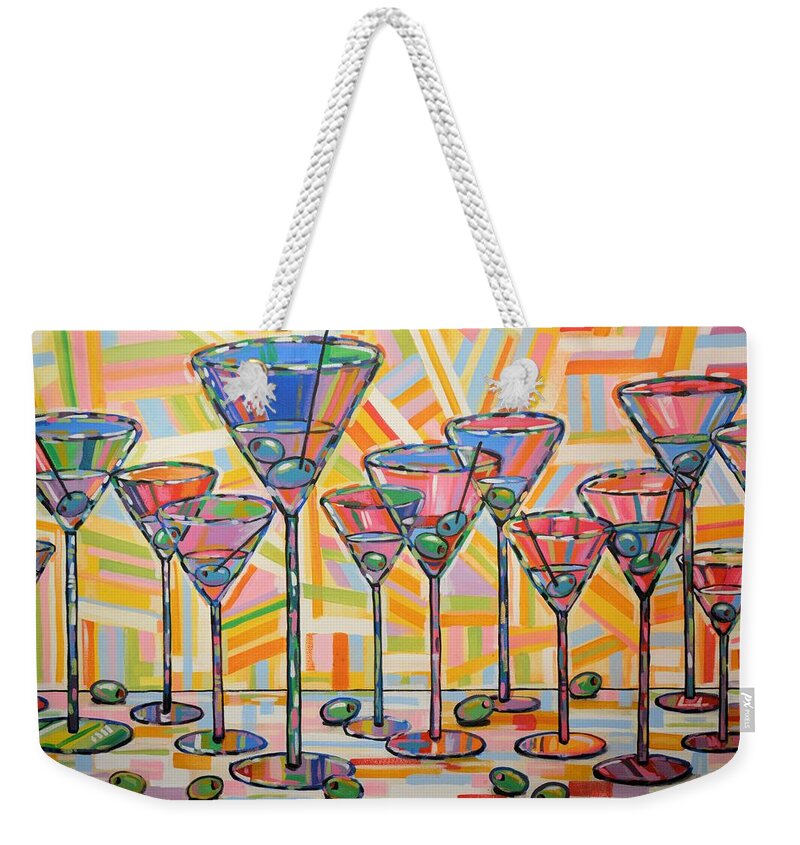 Martini Weekender Tote Bag featuring the painting Martini Hour by Amy Giacomelli