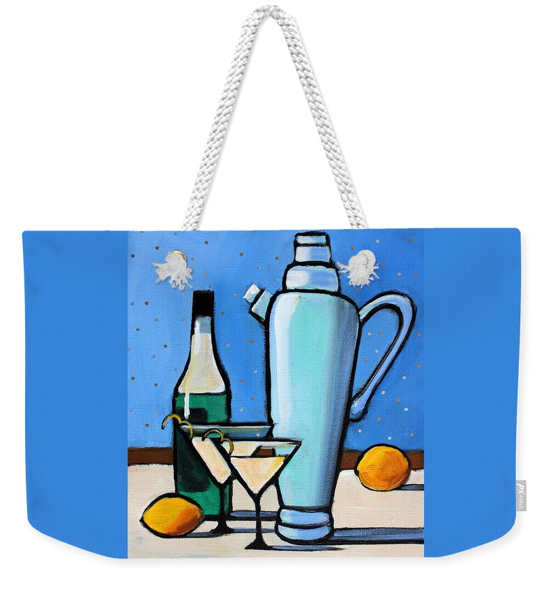 Martini Weekender Tote Bag featuring the painting Martini Night by Toni Grote