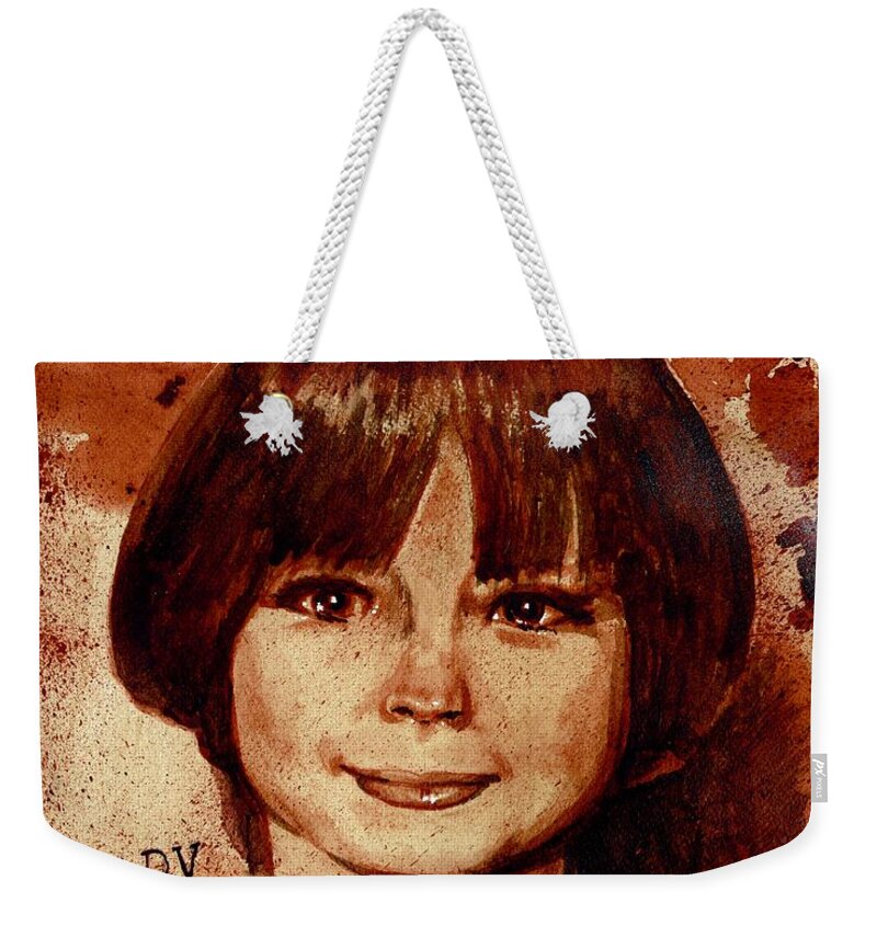 Mary Bell Weekender Tote Bag featuring the painting MARY BELL dry blood by Ryan Almighty
