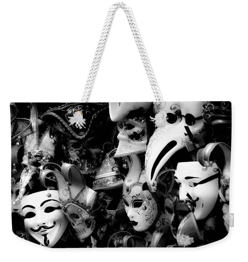 Venice Weekender Tote Bag featuring the photograph Masks of Venice by Christopher Maxum