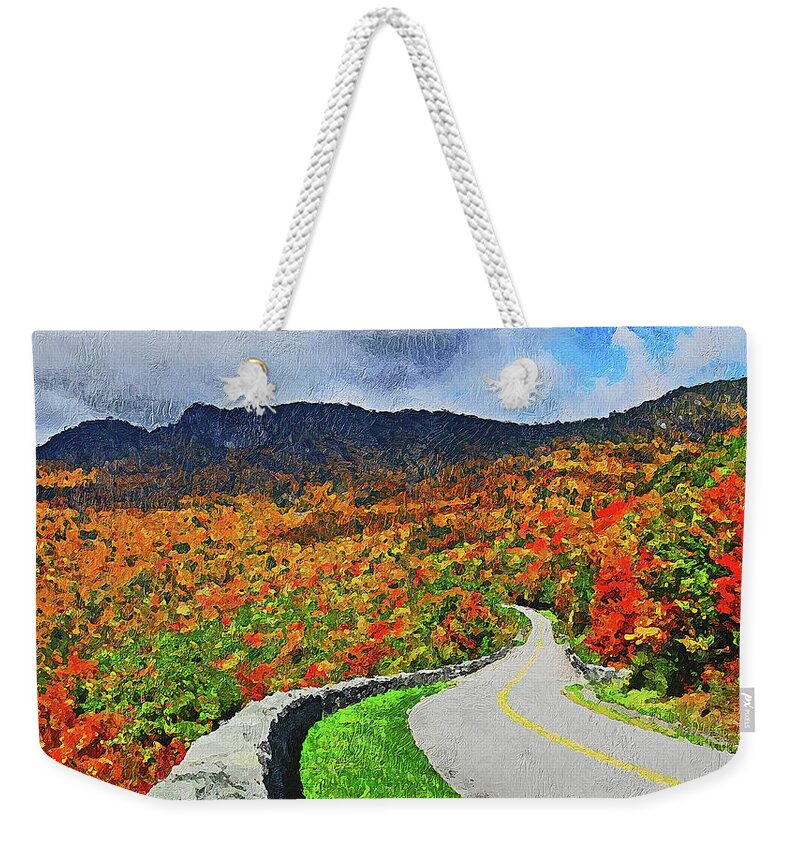 Massachusetts Boston Weekender Tote Bag featuring the painting Massachusetts - Autumn Colors 03 by AM FineArtPrints