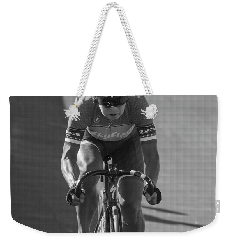 San Diego Weekender Tote Bag featuring the photograph Masters Sprint by Dusty Wynne