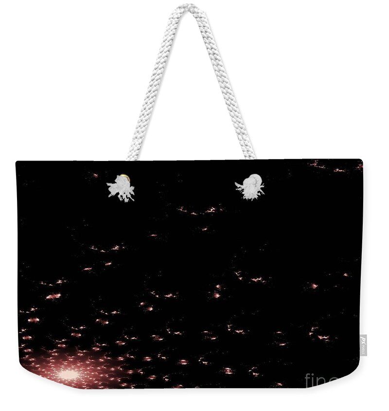 Fractal Weekender Tote Bag featuring the digital art Mauve Spiral Nebula by Corinne Elizabeth Cowherd