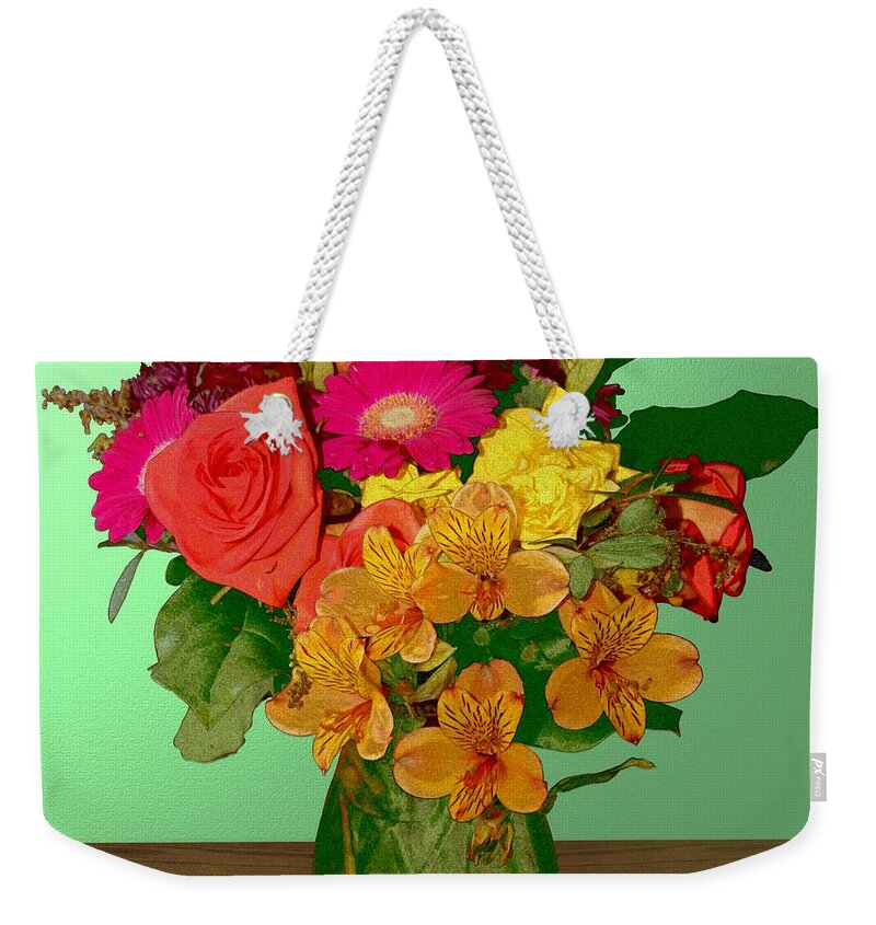 Victor Shelley Weekender Tote Bag featuring the painting May FLowers by Victor Shelley
