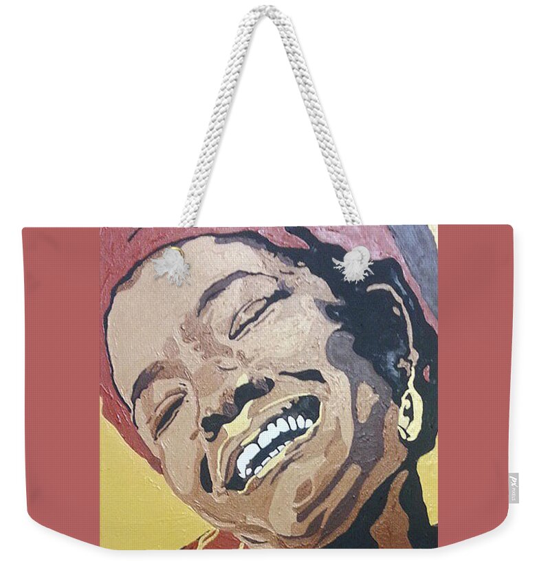 Maya Angelou Weekender Tote Bag featuring the painting Maya Angelou by Rachel Natalie Rawlins