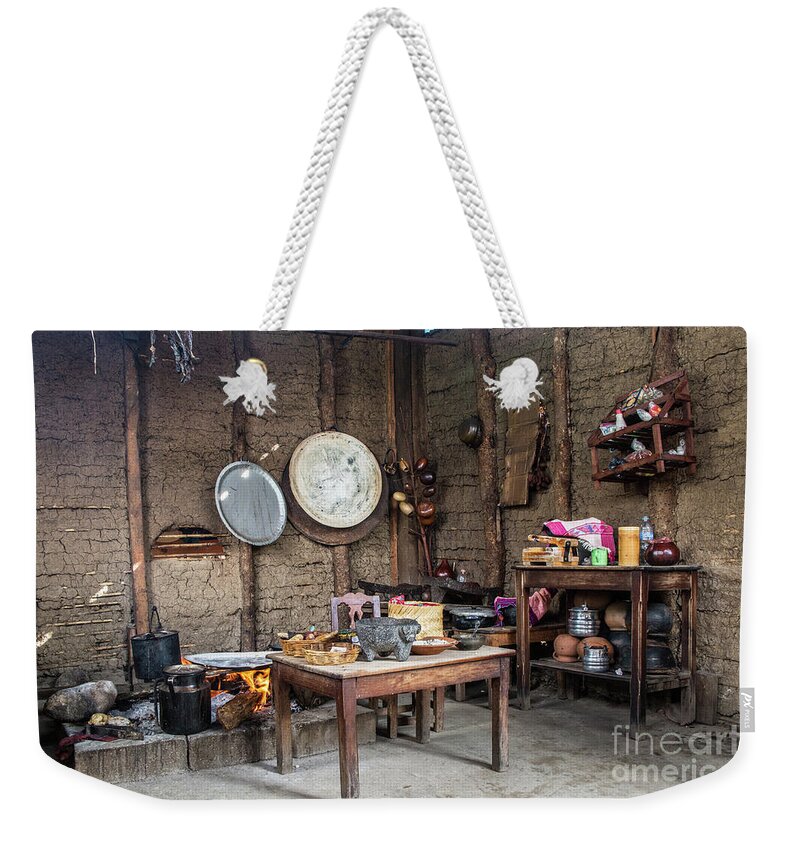 Chiapas Weekender Tote Bag featuring the photograph Mayan Kitchen by Kathy McClure
