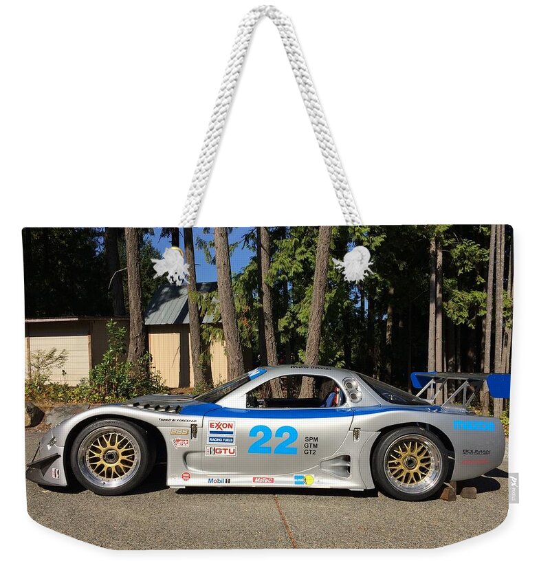 Mazda Rx-7 Weekender Tote Bag featuring the photograph Mazda RX-7 by Jackie Russo