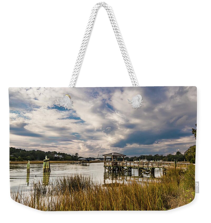 Mcclellanville South Carolina Weekender Tote Bag featuring the photograph McClellanville Intracoastal Charming Landscape by Norma Brandsberg