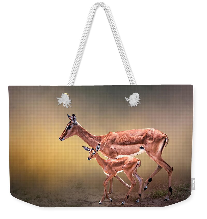 Adult Weekender Tote Bag featuring the photograph Me and My Mom by Maria Coulson