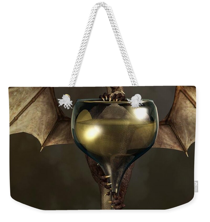 Wine Weekender Tote Bag featuring the digital art Mead Dragon by Daniel Eskridge