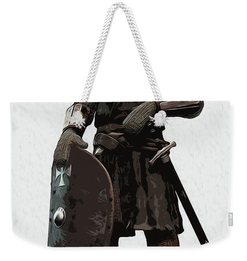 Medieval Infantry Weekender Tote Bag featuring the painting Medieval Warrior - 06 by AM FineArtPrints