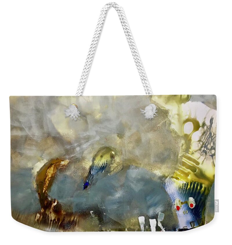 Watercolor Weekender Tote Bag featuring the painting Meeting Creatures on my Walk by Carole Johnson
