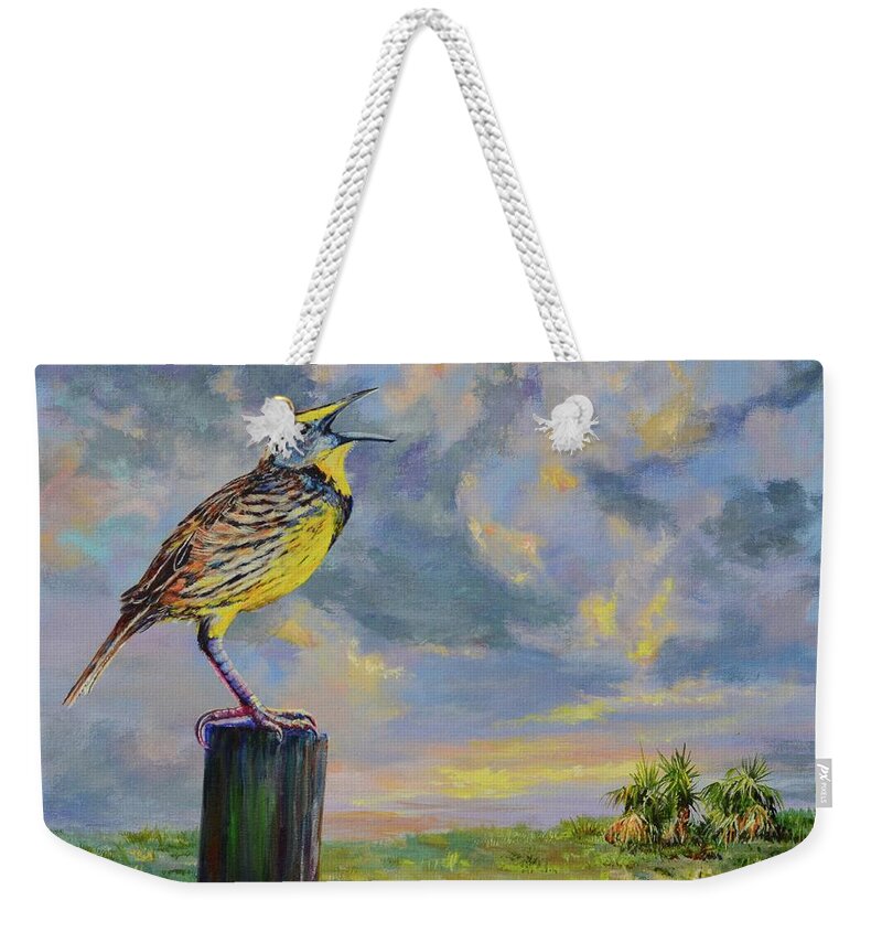 Palms Weekender Tote Bag featuring the painting Melancholy Song by AnnaJo Vahle