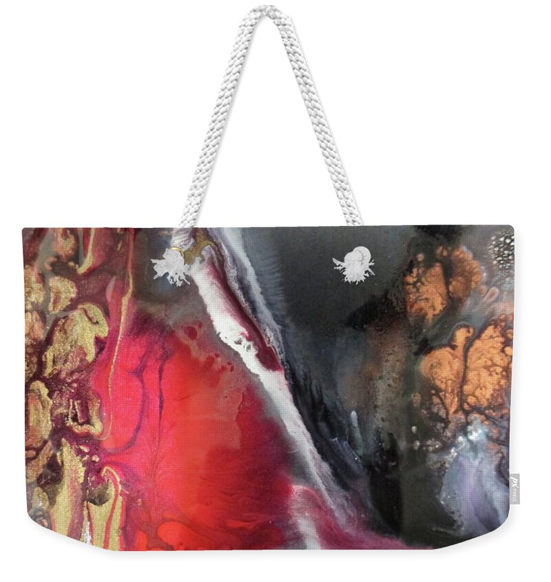 Melting Weekender Tote Bag featuring the painting Melting Marble by Janice Nabors Raiteri