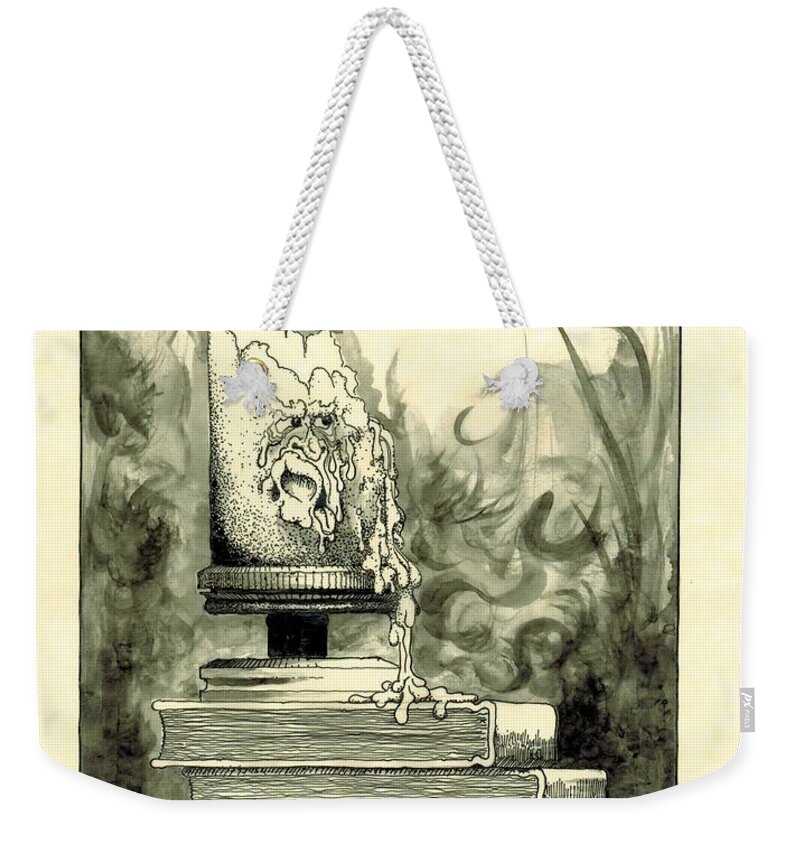 Melting Weekender Tote Bag featuring the drawing Books by Julio R Lopez Jr