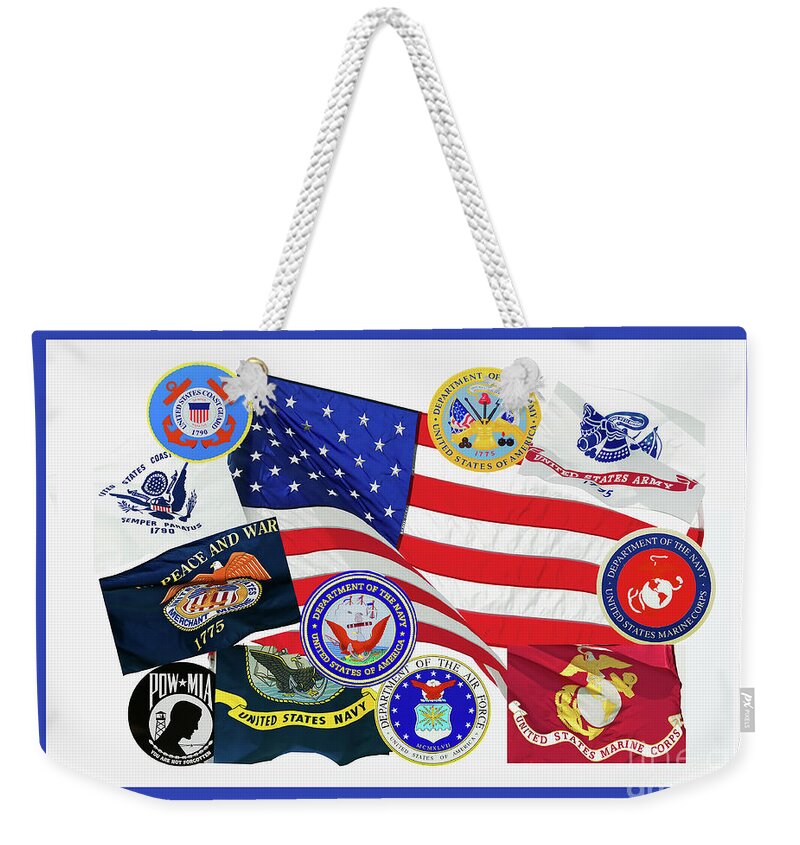 Usa Memorial Day Weekender Tote Bag featuring the photograph Memorial Day Collage by Regina Geoghan