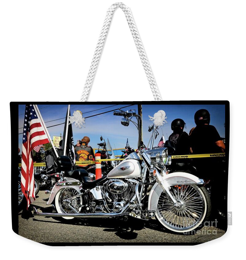 Transportation Weekender Tote Bag featuring the photograph Memorial Day Harley by Gus McCrea