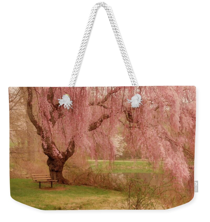 Cherry Blossom Trees Weekender Tote Bag featuring the photograph Memories - Holmdel Park by Angie Tirado