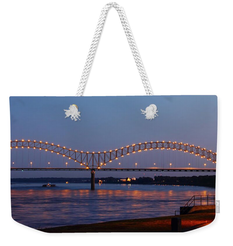 I-40 Bridge Weekender Tote Bag featuring the photograph Memphis - I-40 Bridge Over the Mississippi 2 by Barry Jones