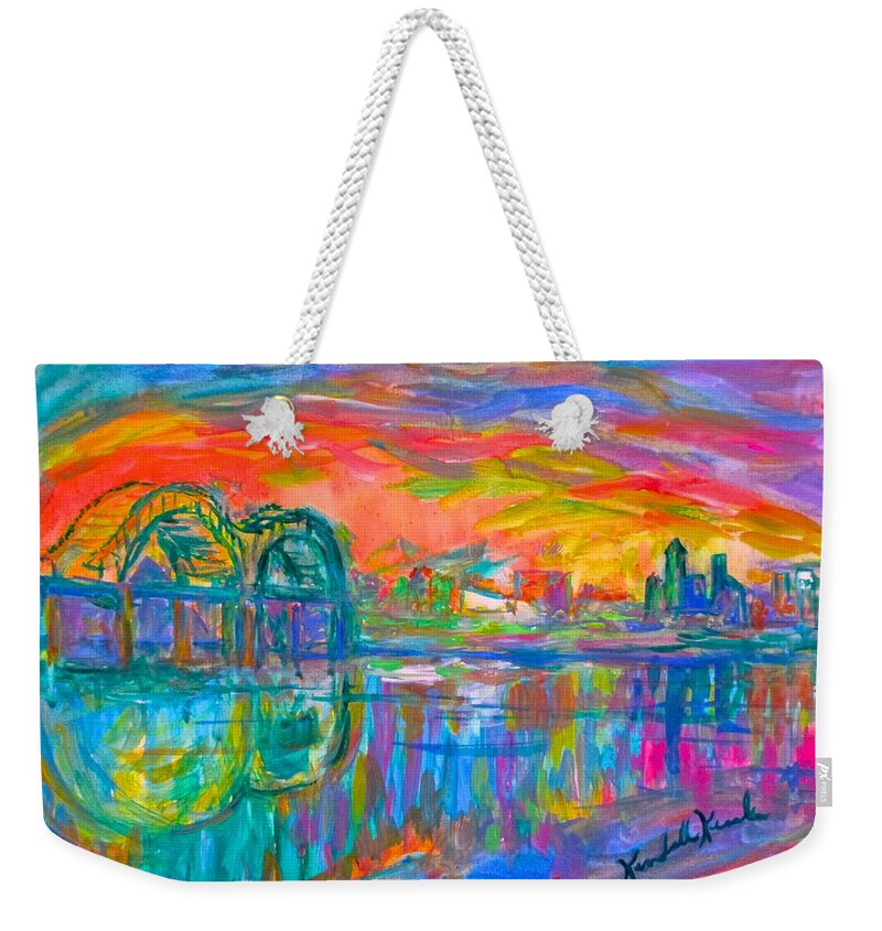 Memphis Weekender Tote Bag featuring the painting Memphis Spin by Kendall Kessler