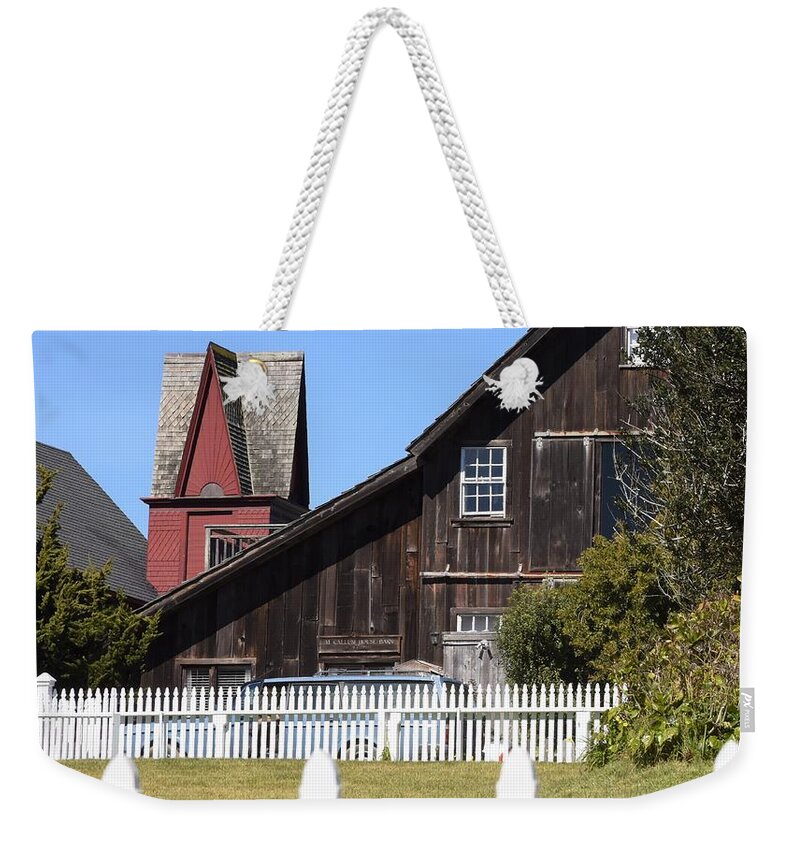 Barn Weekender Tote Bag featuring the photograph Mendocino Barn by Lisa Dunn