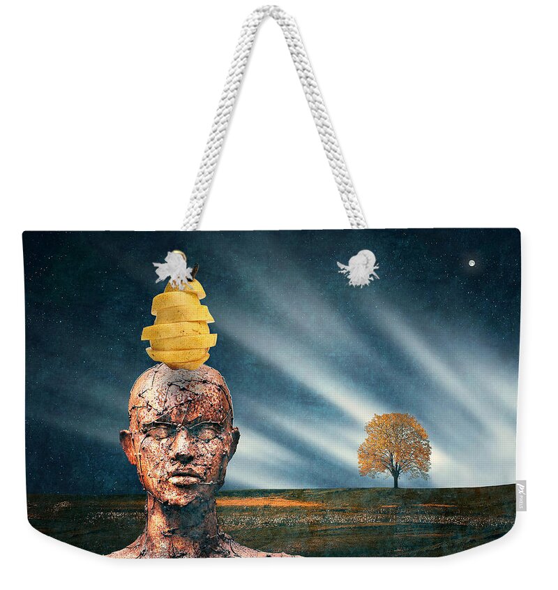 Mentally Balanced Weekender Tote Bag featuring the digital art Mentally Balanced by Ally White