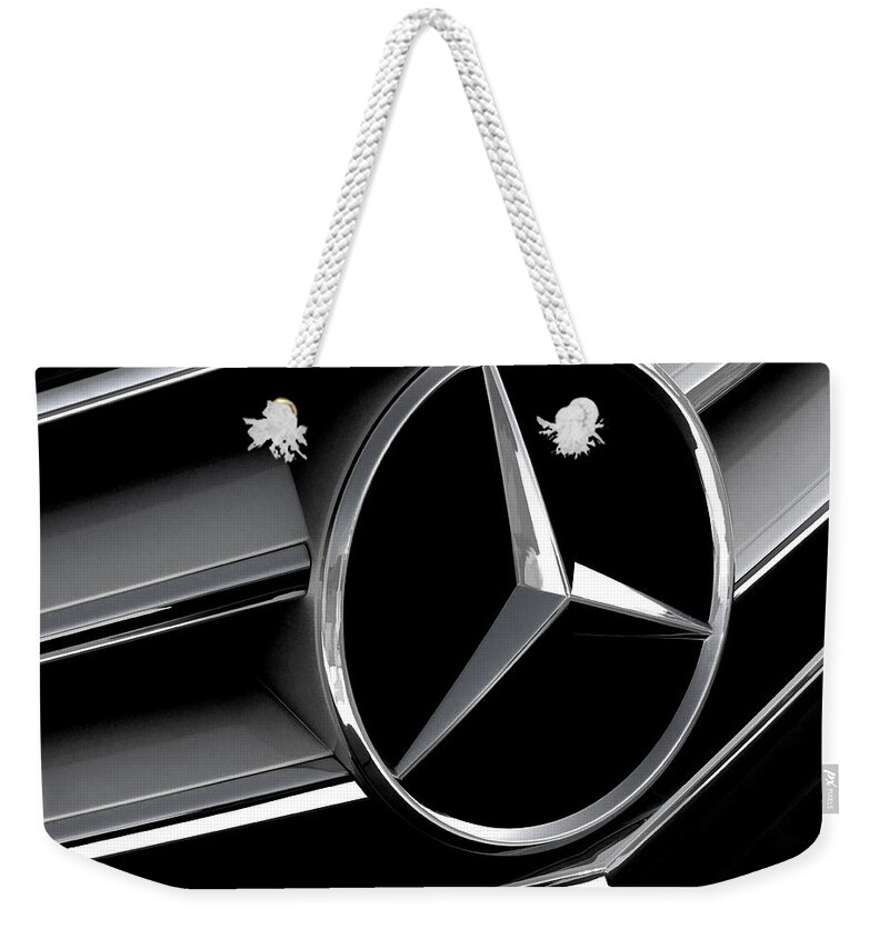 Mercedes Weekender Tote Bag featuring the digital art Mercedes Badge by Douglas Pittman