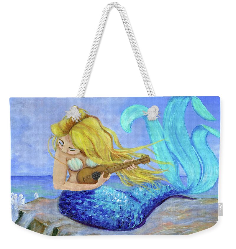 Mermaid Weekender Tote Bag featuring the painting Mermaid Song by Donna Tucker