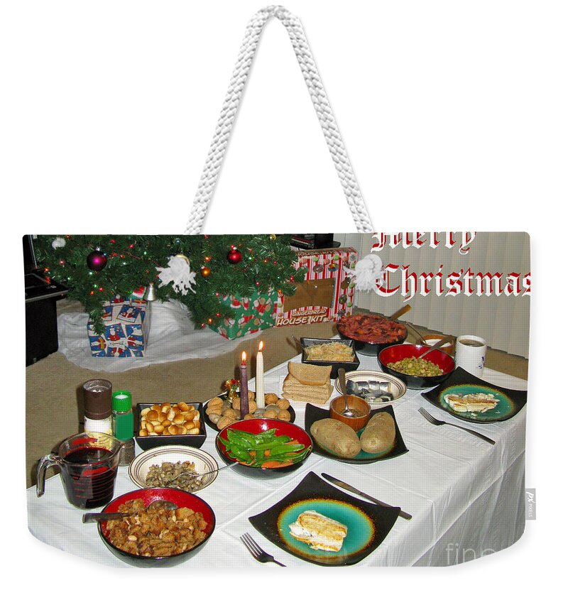 Merry Christmas Traditional Lithuanian Christmas Eve Dinner Weekender Tote Bag For Sale By Ausra Huntington Nee Paulauskaite