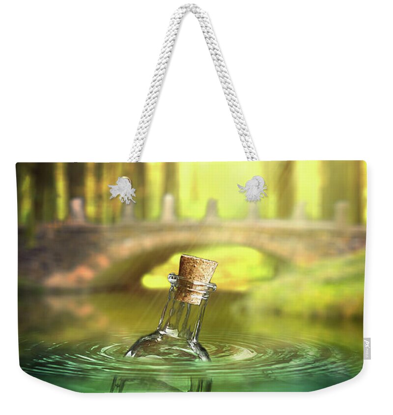 Woman Weekender Tote Bag featuring the digital art Message in a bottle by Nathan Wright