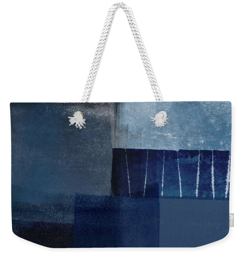 Blue Weekender Tote Bag featuring the mixed media Mestro 1- Abstract Art by Linda Woods by Linda Woods