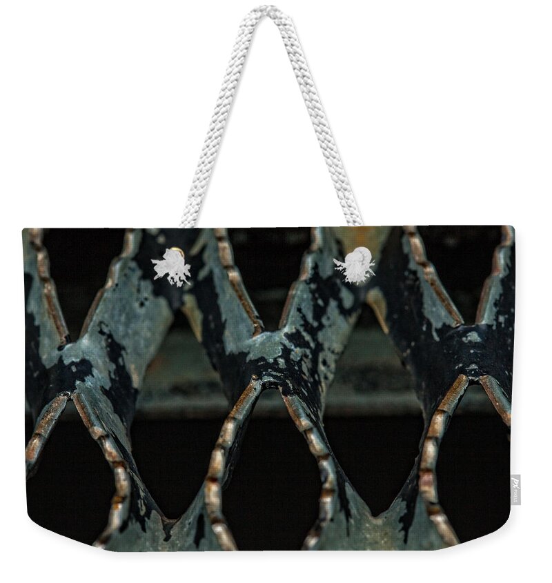 Metal Abstract Weekender Tote Bag featuring the photograph Metal Abstract by Karol Livote