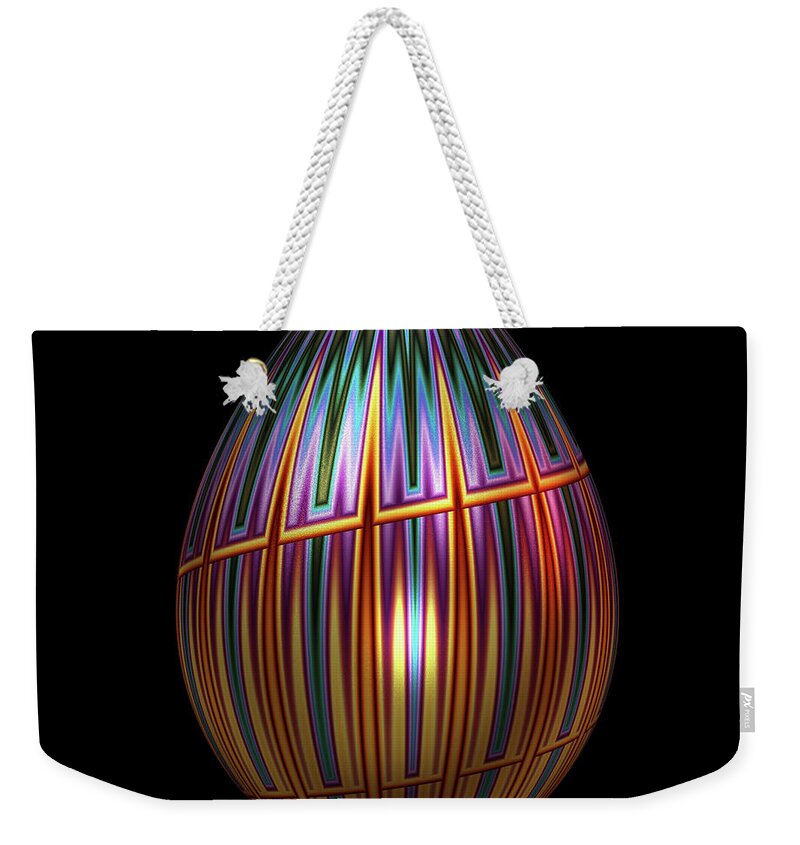 Series Weekender Tote Bag featuring the digital art Metallic Christmas Egg by Hakon Soreide