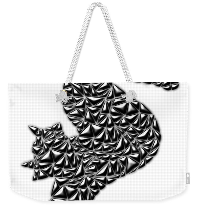 Seahorse Weekender Tote Bag featuring the digital art Metallic Seahorse by Chris Butler