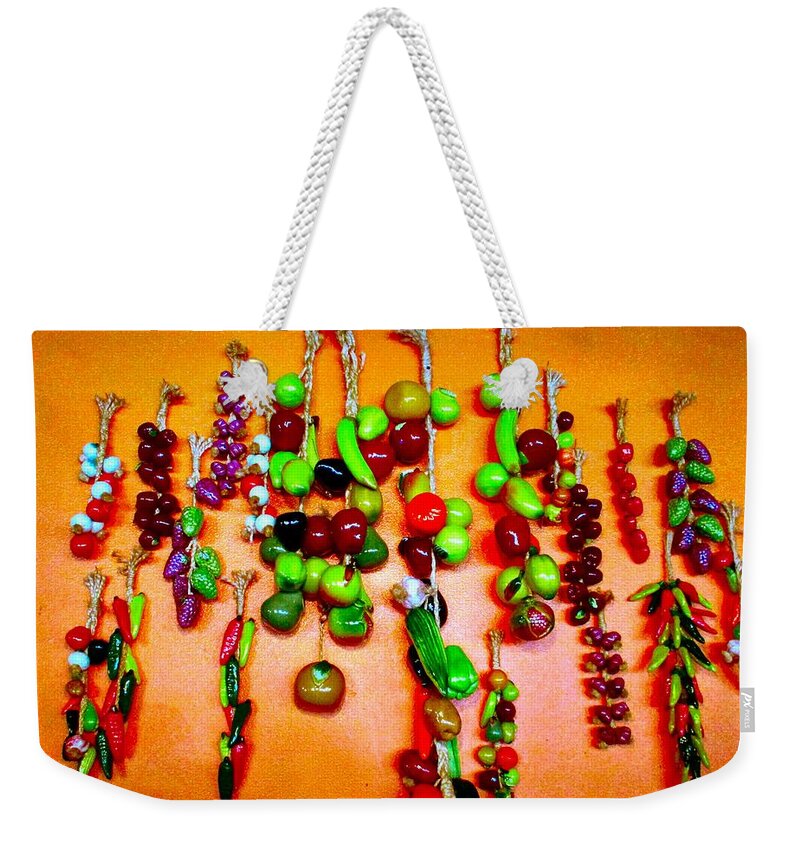 Green Peppers Weekender Tote Bag featuring the photograph Mexican Hot Peppers by A L Sadie Reneau