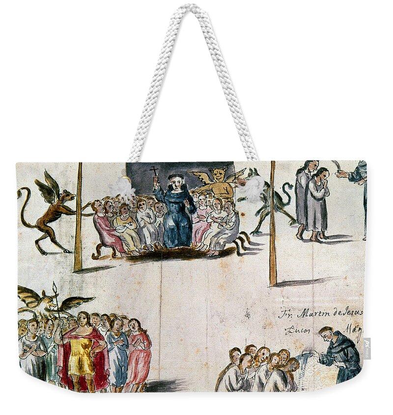 1750 Weekender Tote Bag featuring the photograph Mexico: Missionaries by Granger