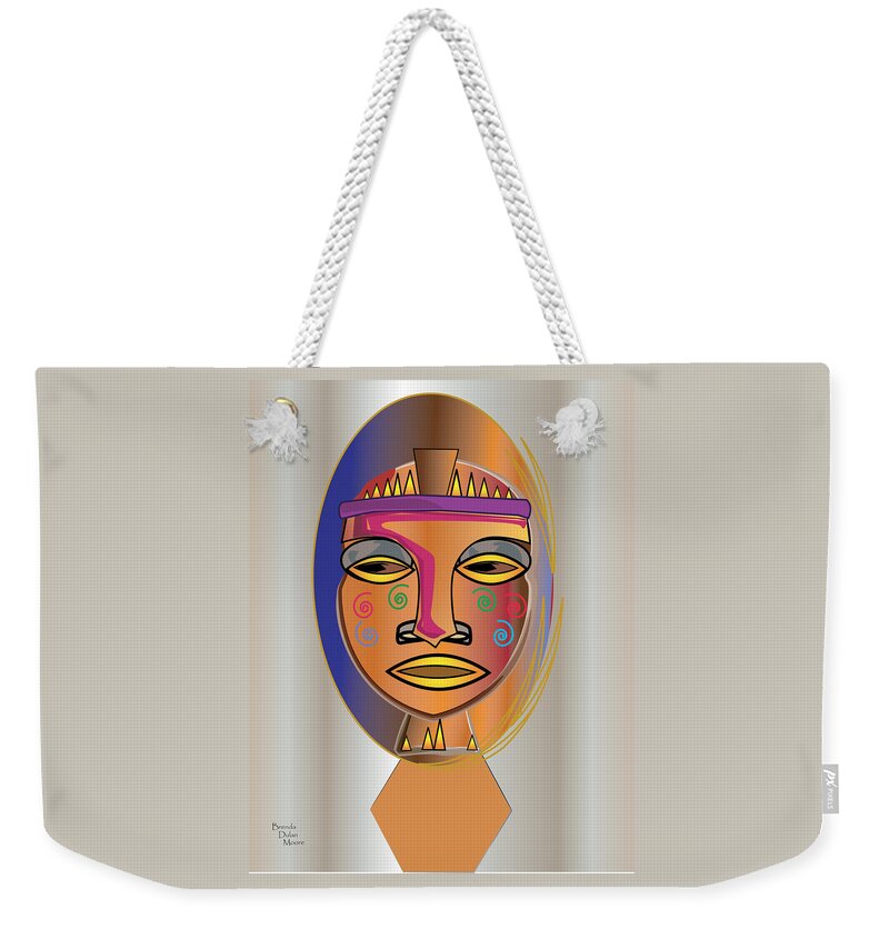 Magenta Weekender Tote Bag featuring the digital art Mhask I V by Brenda Dulan Moore