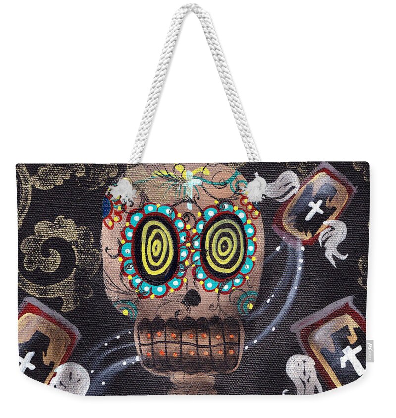 Beer Weekender Tote Bag featuring the painting Mi Cerveza by Abril Andrade