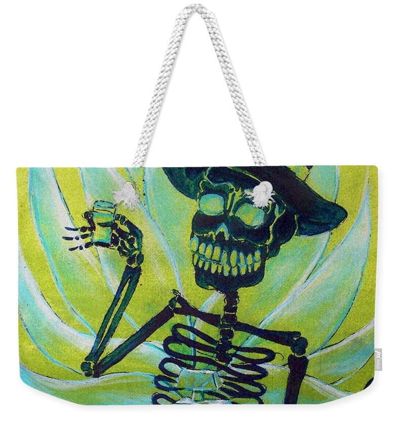 Day Of The Dead Weekender Tote Bag featuring the painting Mi Tequila by Heather Calderon