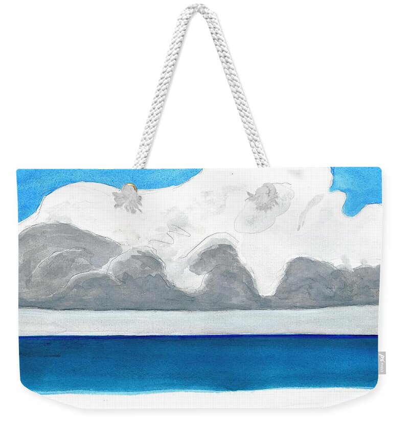 Seascape Weekender Tote Bag featuring the painting Miami Beach, Florida by Dick Sauer
